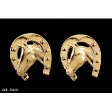 Brinco Ferradura Cavalo Dourado Grande